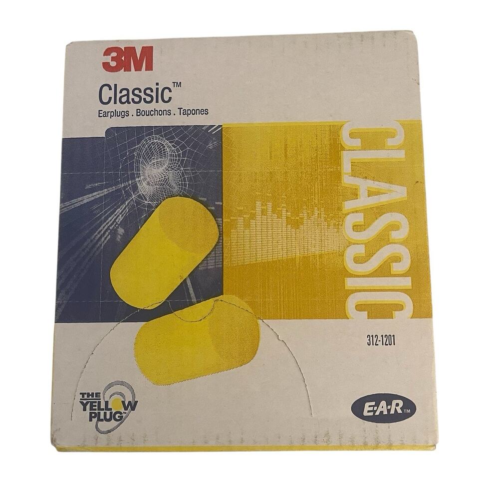 3M EAR Disposable Yellow Foam Ear Plugs Sleep Hearing NRR 29db Box of 200 Pairs
